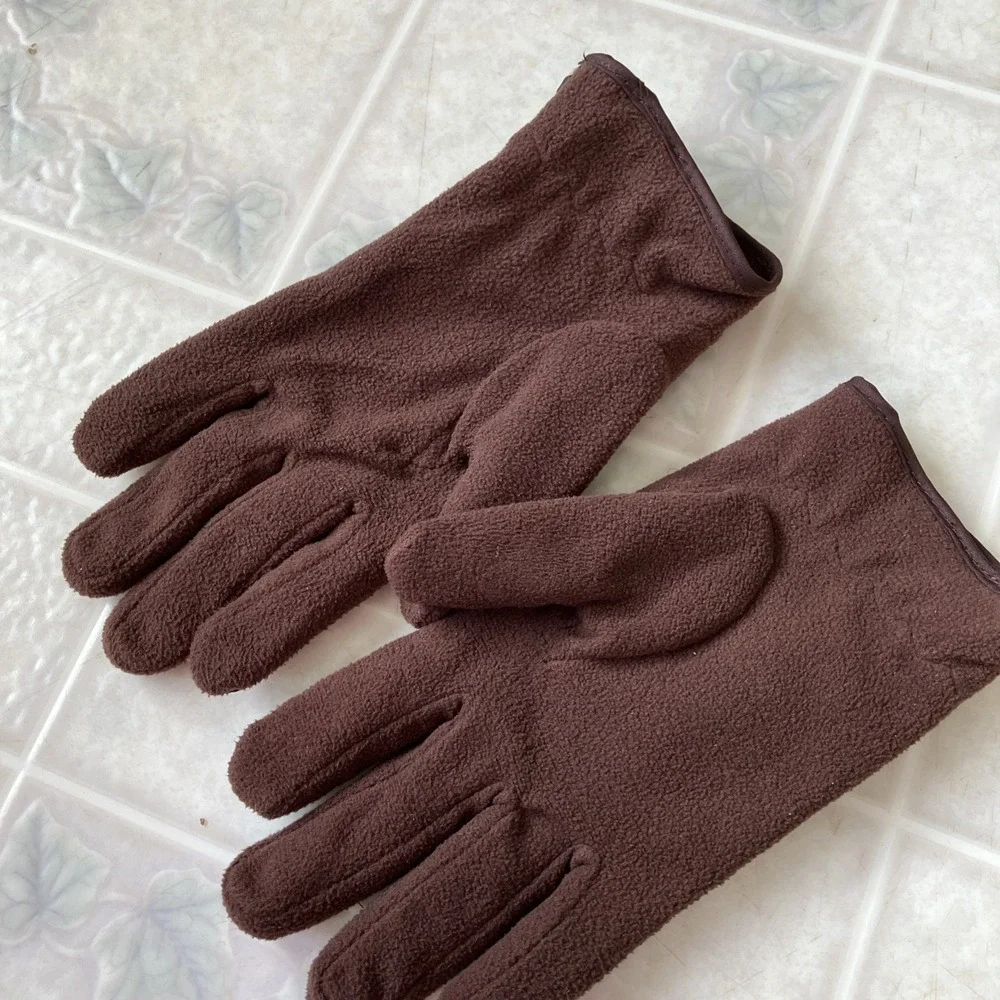 Vera Bradley Fleece Gloves Brown  Floral Pattern Size Small /  Medium